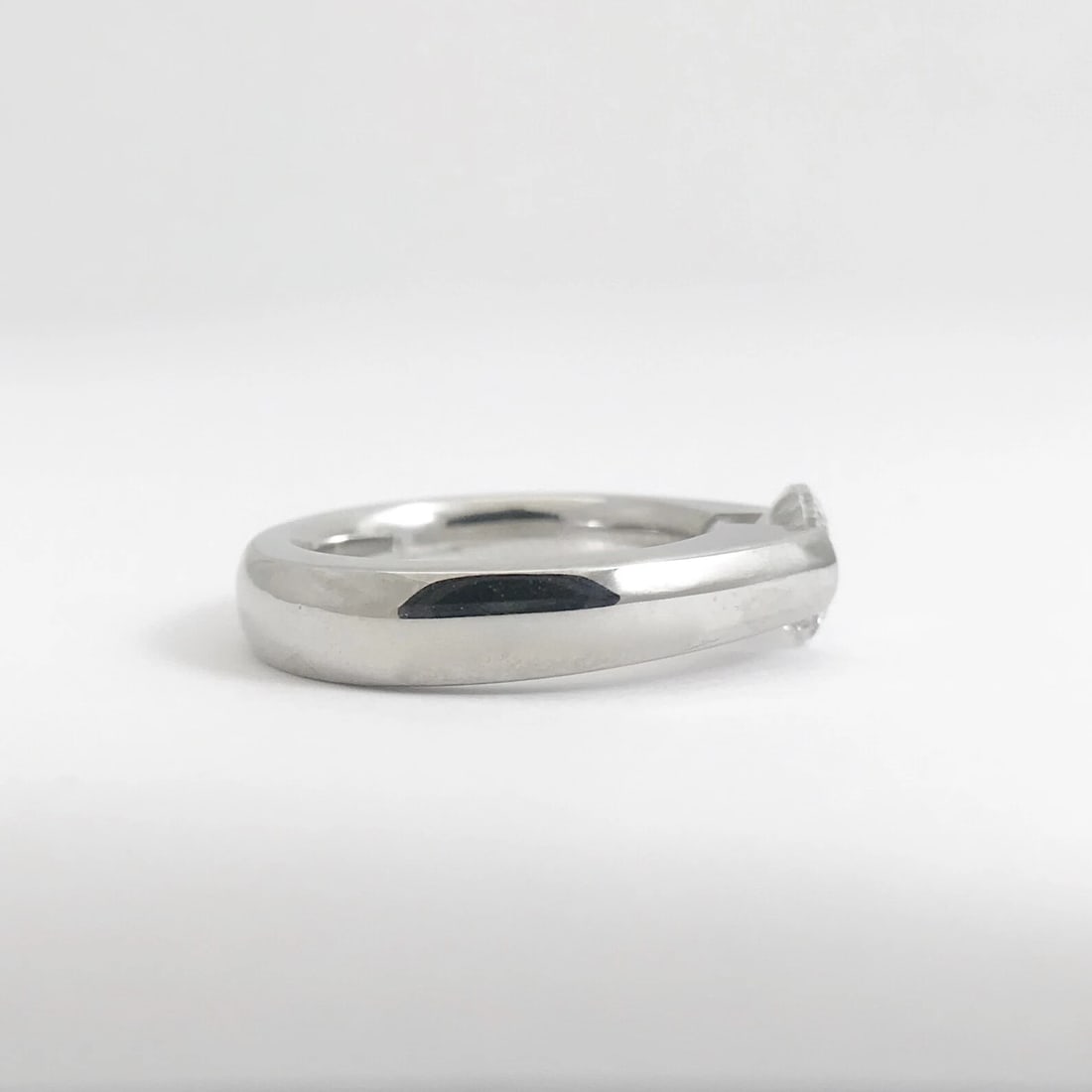 Certified Round Diamond Wide Tension Set Engagement Ring 14K White Gold .96 CT - 7