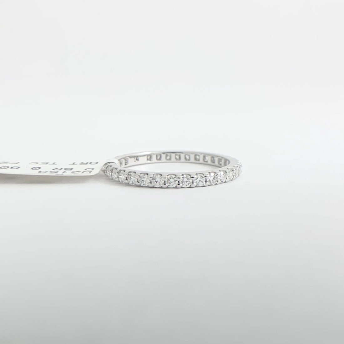Thin Round Diamond Eternity Ring Wedding Band 14K White Gold, .60 CTW, 1.9 mm - 6