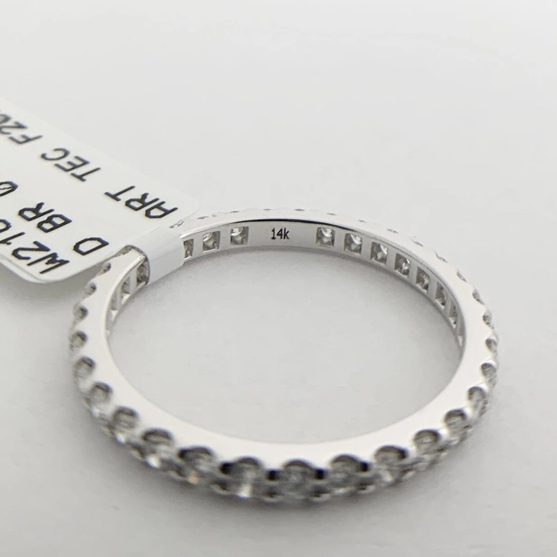 Thin Round Diamond Eternity Ring Wedding Band 14K White Gold, .60 CTW, 1.9 mm - 7