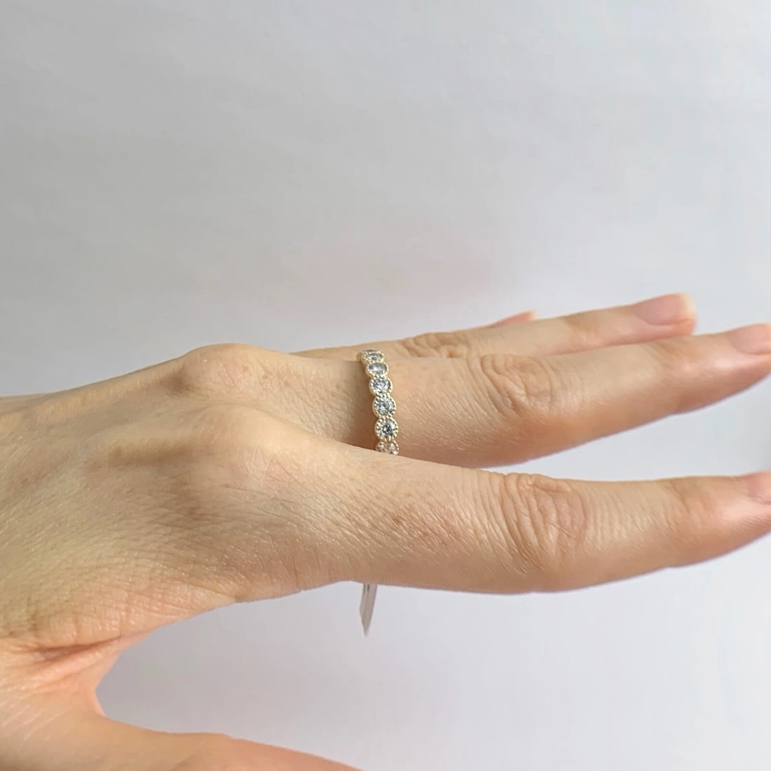 Milgrain Bezel Round Diamond Wedding Band Ring 14K Yellow Gold 1.20 CTW, 3.33 Gr - 4