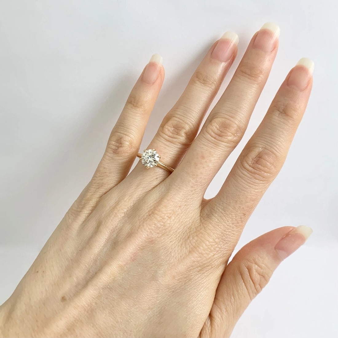 Round Champagne Diamond Solitaire Engagement Ring 14K Yellow Gold 1.51 CT - 5