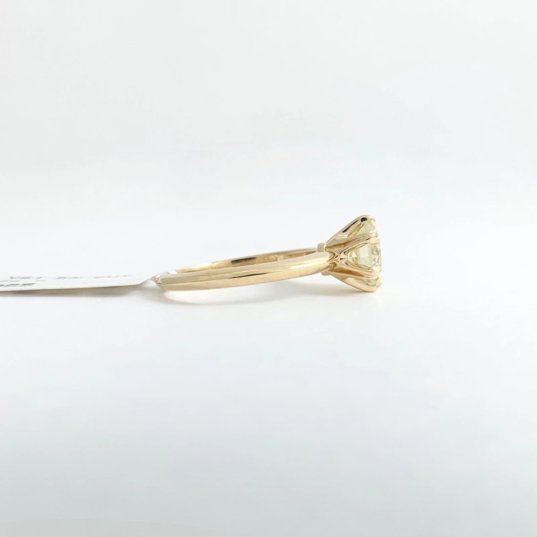 Round Champagne Diamond Solitaire Engagement Ring 14K Yellow Gold 1.51 CT - 8