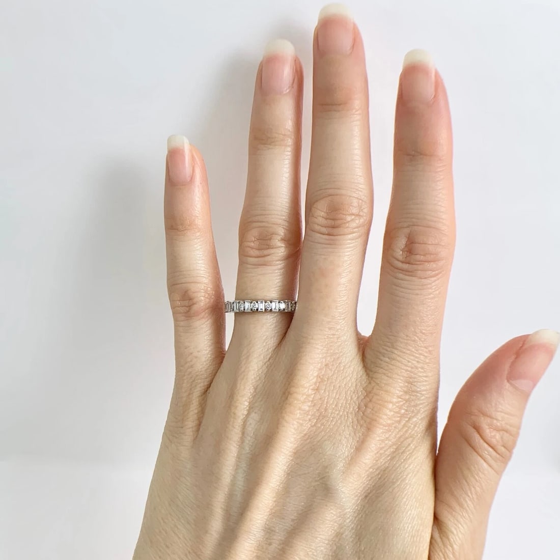 Multishape Diamond Eternity Ring Wedding Band 14K White Gold, Size 5.5, 1.00 CTW - 3