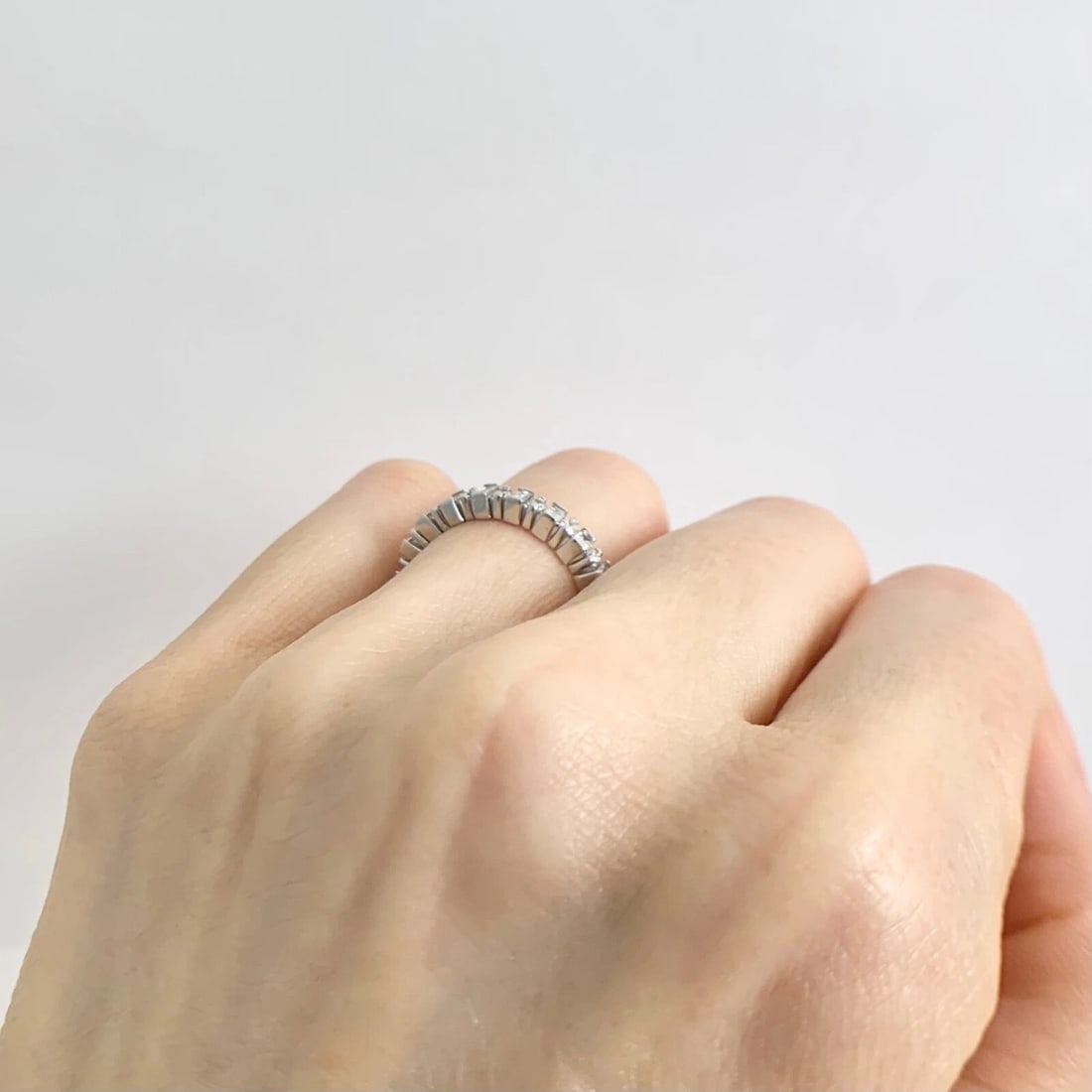 Multishape Diamond Eternity Ring Wedding Band 14K White Gold, Size 5.5, 1.00 CTW - 5