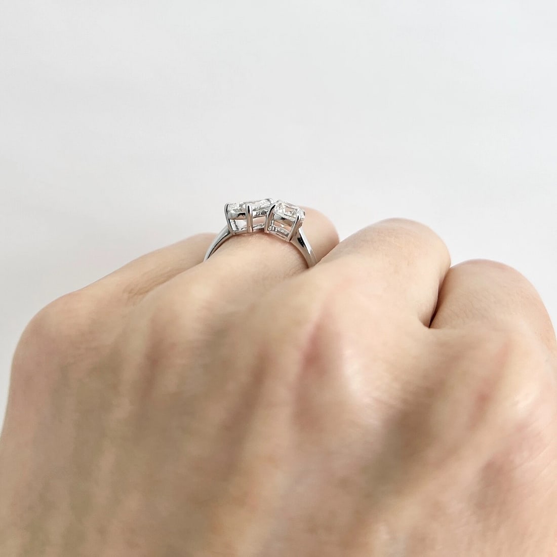 GIA 2-Stone Toi Et Moi Pear Round Diamond Engagement Ring 18K White Gold 1.70 TW - 5