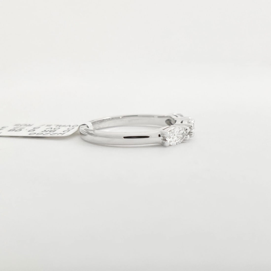 Oval Round Diamond Wedding Band Anniversary Ring 14K White Gold, .80 CTW - 2