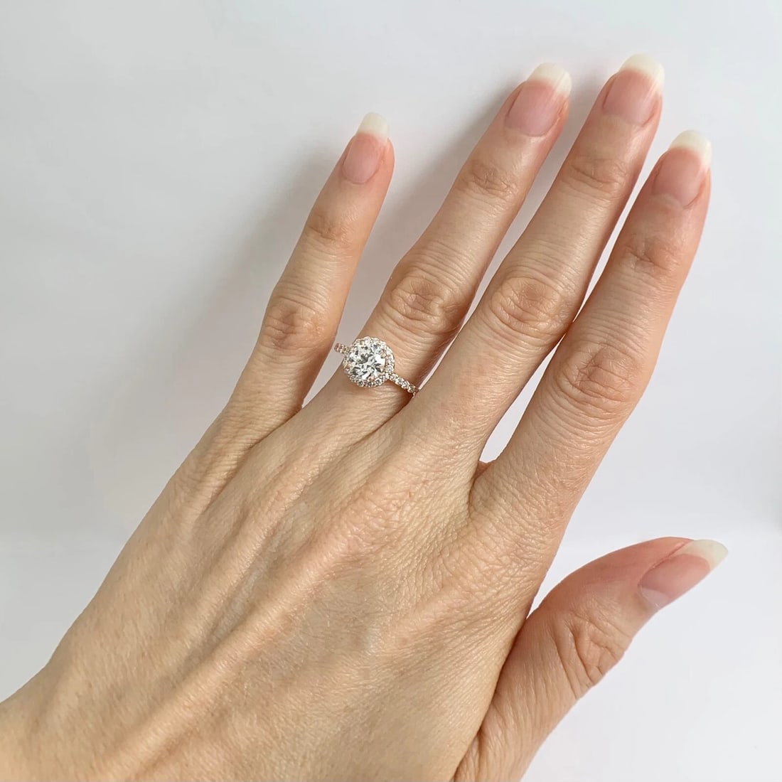 GIA Round Diamond Halo Engagement Ring 18K Pink Rose Gold, 1.45 CTW - 5