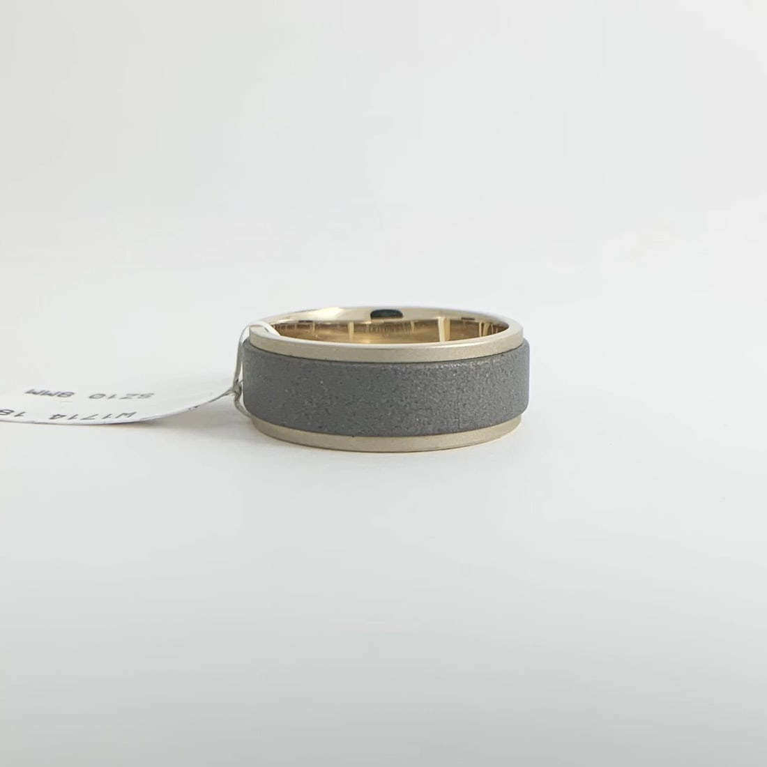 Men's Sandblasted Tungsten Wedding Band Ring 18K Yellow Gold, Size 10, 8 mm - 8