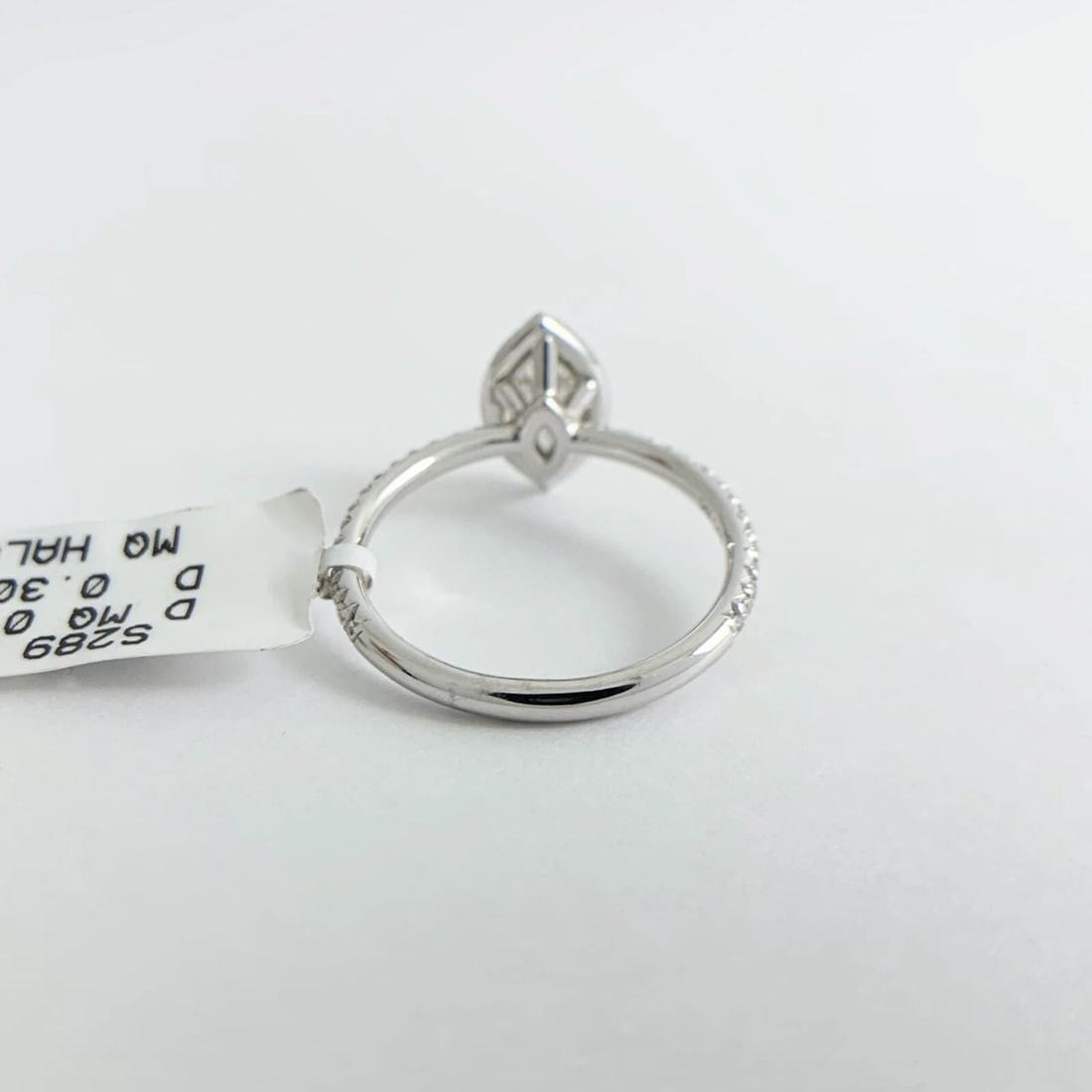 GIA Marquise Halo Diamond Engagement Ring 14K White Gold .77 CTW - 10