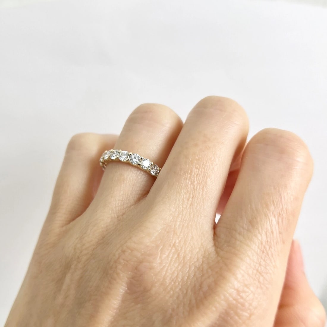 Round Diamond Eternity Ring Wedding Band 14K Yellow Gold, 2.10 CTW, Size 6.25 - 3