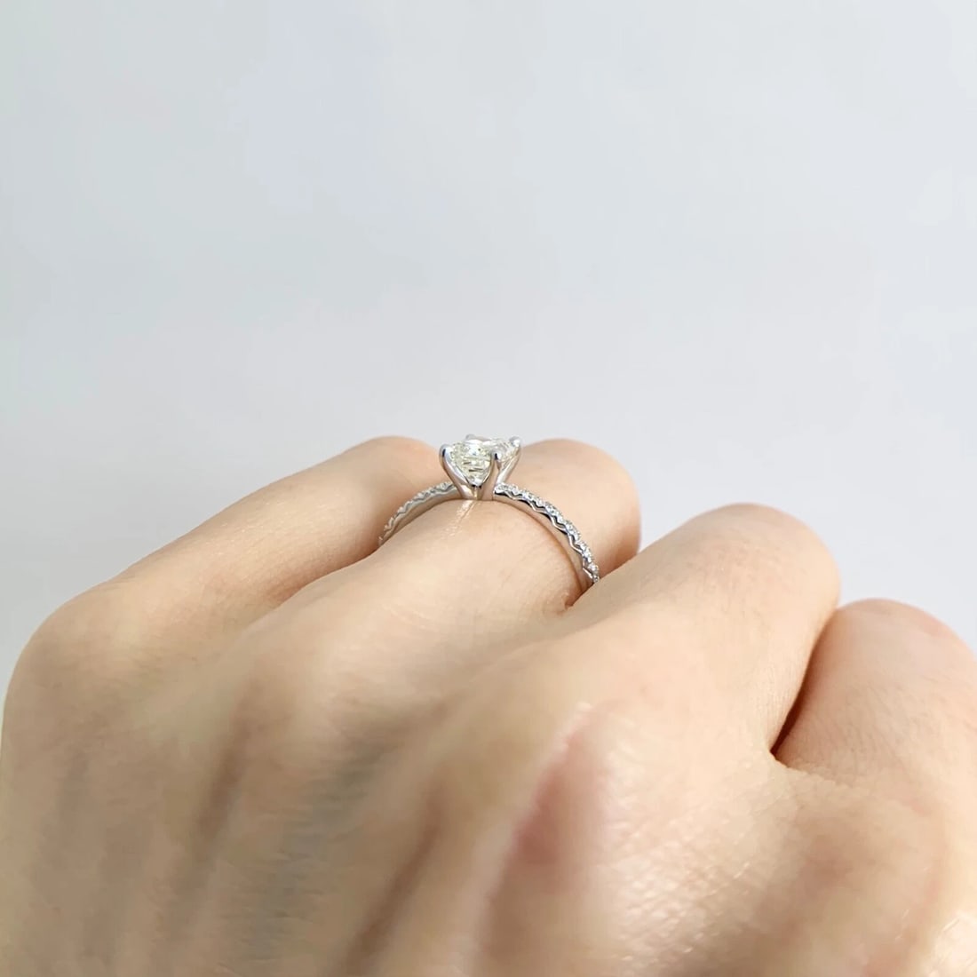 GIA Certified Radiant Solitaire Diamond Engagement Ring 14K White Gold 1.20 CTW - 6