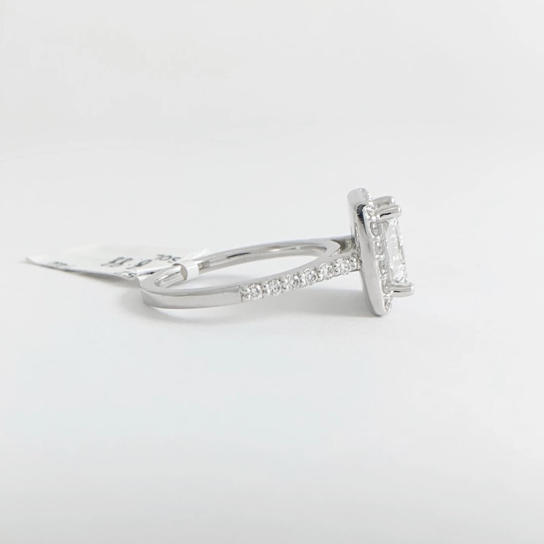 GIA Square Halo Princess Diamond Engagement Ring 18K White Gold 2.46 CTW - 8