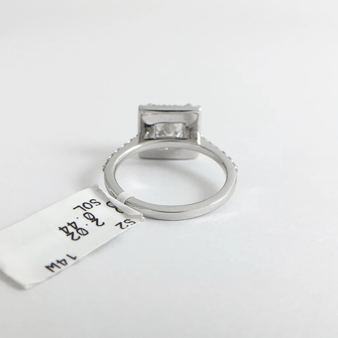 GIA Square Halo Princess Diamond Engagement Ring 18K White Gold 2.46 CTW - 9