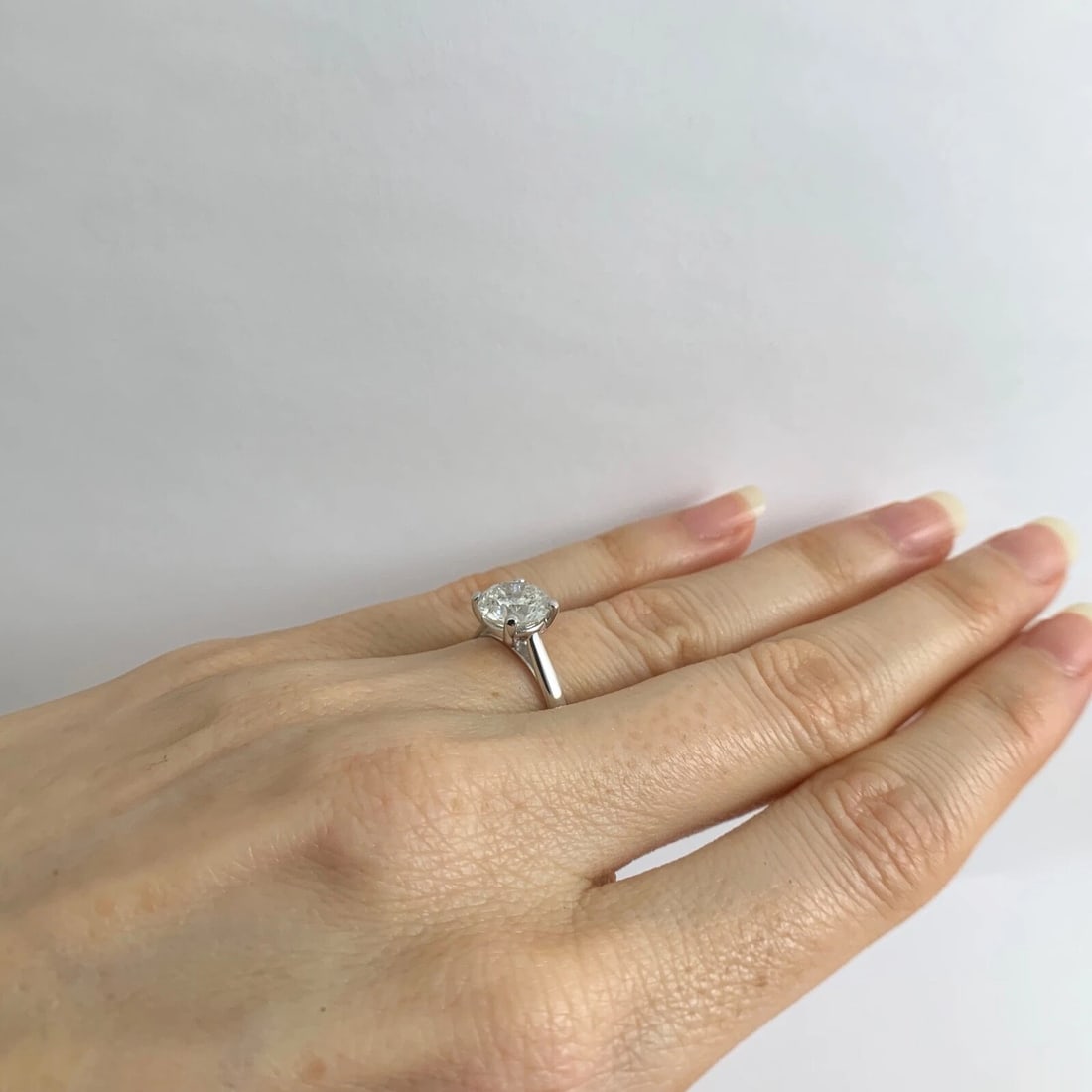 Round Solitaire Diamond Engagement Ring 14K White Gold, 2.01 CT, 3.06 Grams - 6