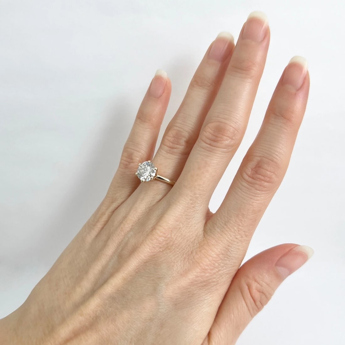 EGL Round Solitaire Diamond 6-Prong Engagement Ring 14K Yellow Gold, 2.00 CT - 8