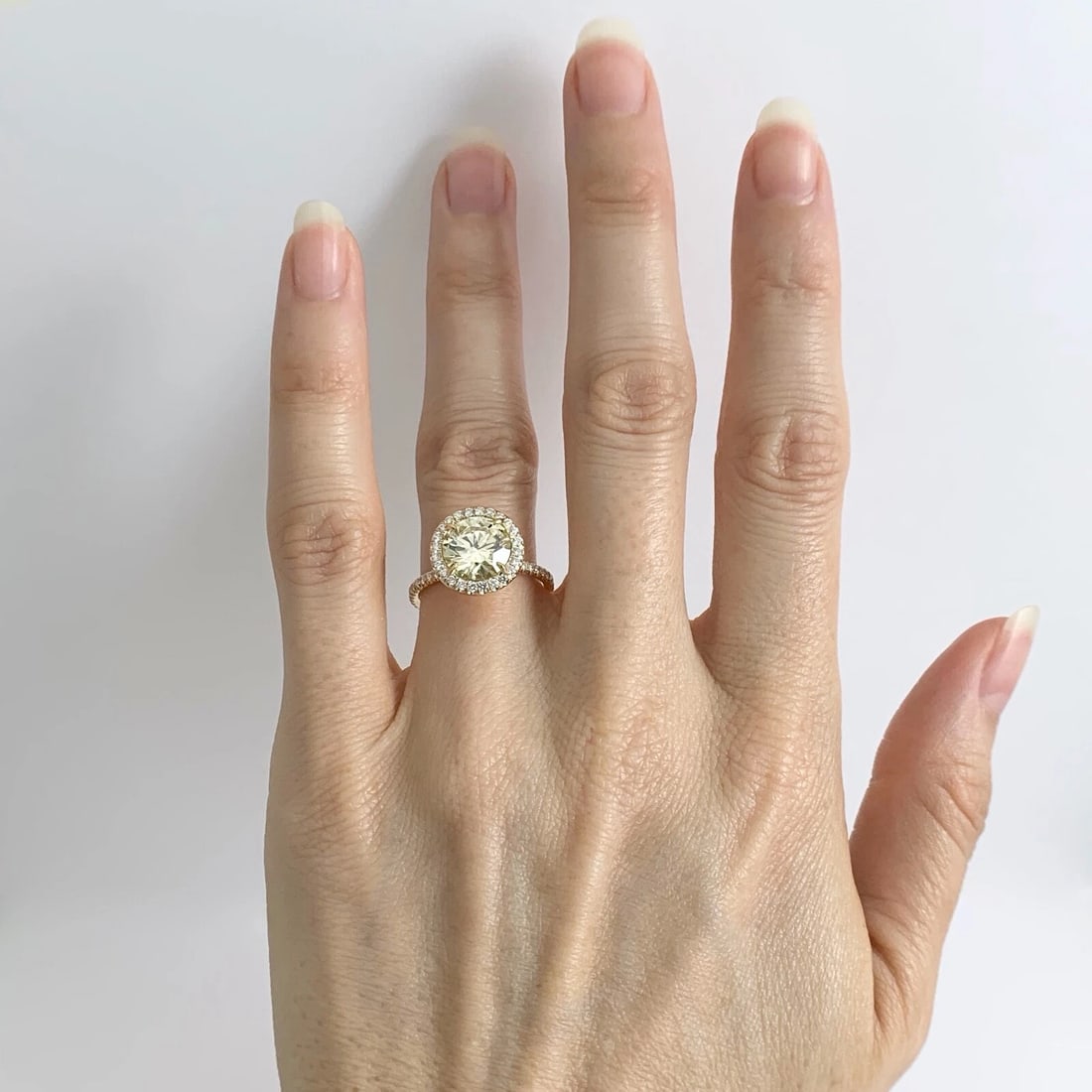 GIA Round Halo Yellow Diamond Engagement Ring 18K Yellow Gold 2.41 CTW - 2