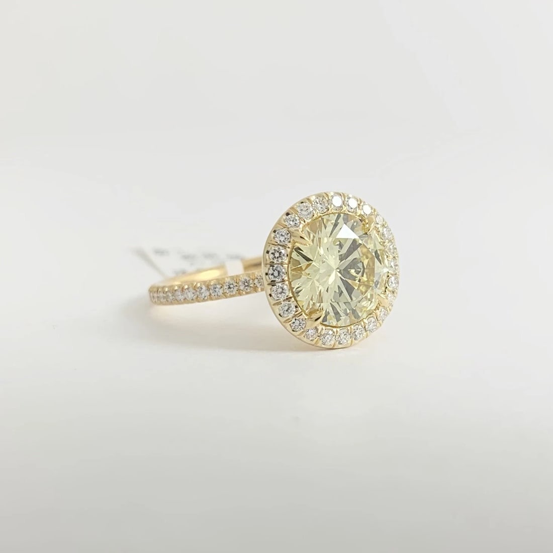 GIA Round Halo Yellow Diamond Engagement Ring 18K Yellow Gold 2.41 CTW - 6