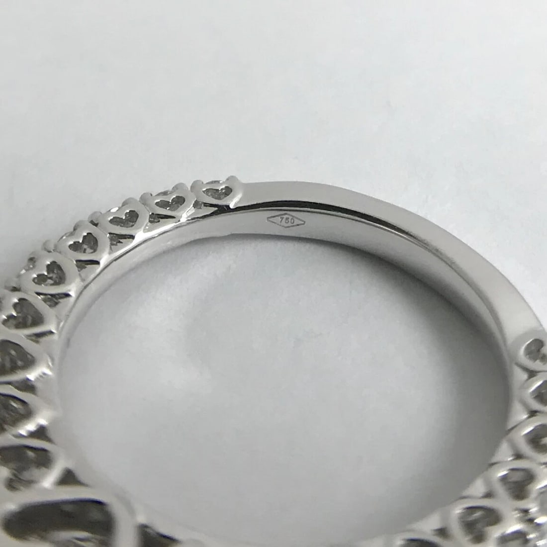 Diamond Heart Engagement Ring Setting Mounting 18K White Gold, .82 CTW, 4.26 Gr - 12