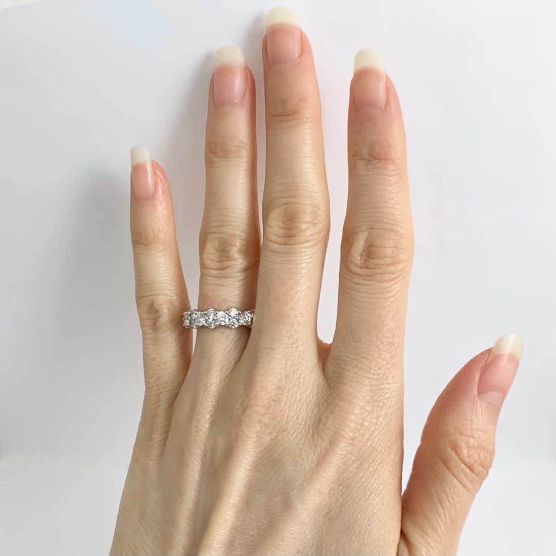 Round Diamond Eternity Ring Wedding Band 14K White Gold Size 6.75, 2.95 CTW - 3