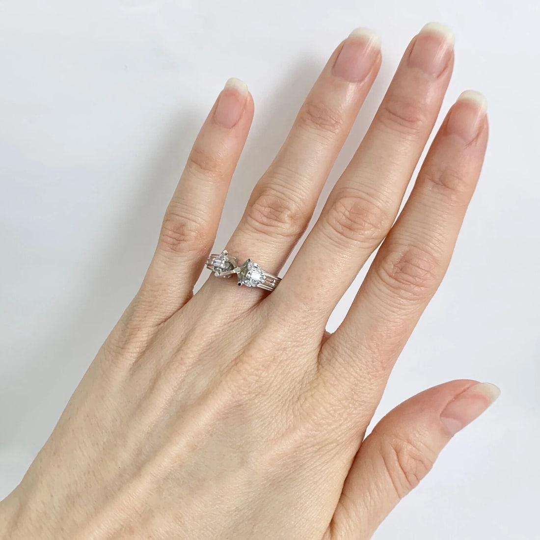 Marquise Diamond Textured Milgrain Engagement Ring Setting Mounting Platinum - 3