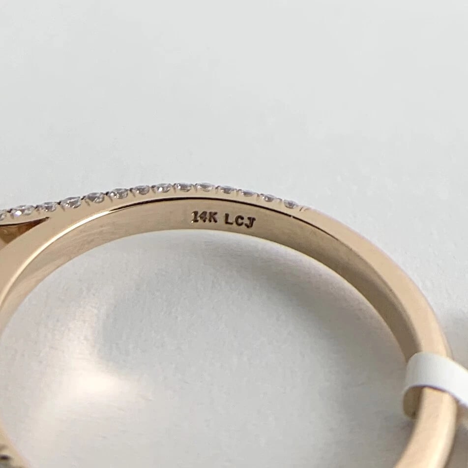 Heart Pave Diamond Engagement Ring Setting Mounting 14K Pink Rose Gold .45 CTW - 12