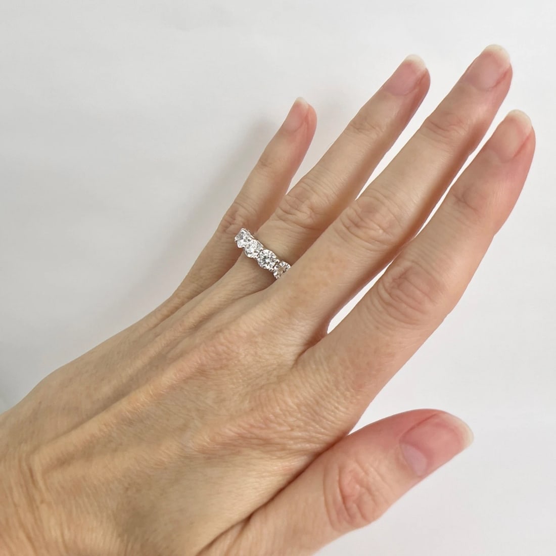 Lab-Created Diamond Eternity Ring Wedding Band 14K White Gold, 5.80 CTW Size 6.5 - 4