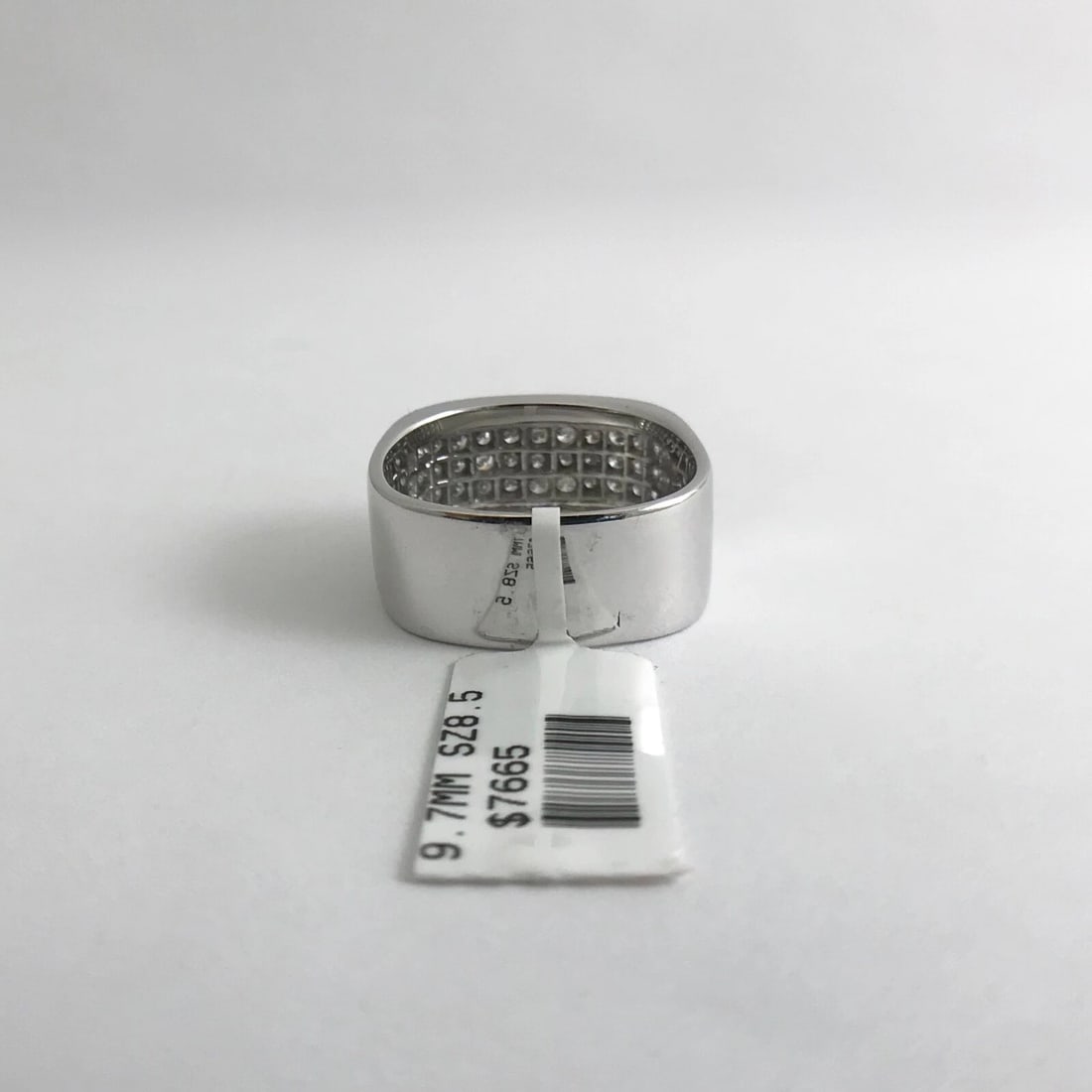 Men's 3-Row Round Diamond Wedding Band Ring 18K White Gold .75 CTW, 11.04 Gr - 10