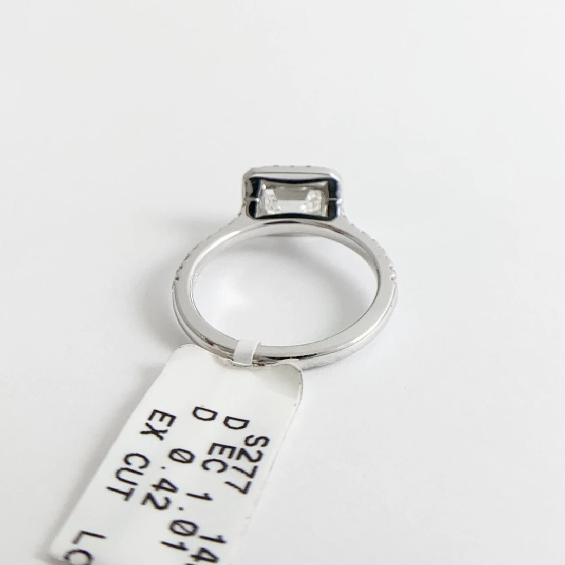 GIA Emerald Cut East West Halo Diamond Engagement Ring 18K White Gold 1.53 CTW - 9