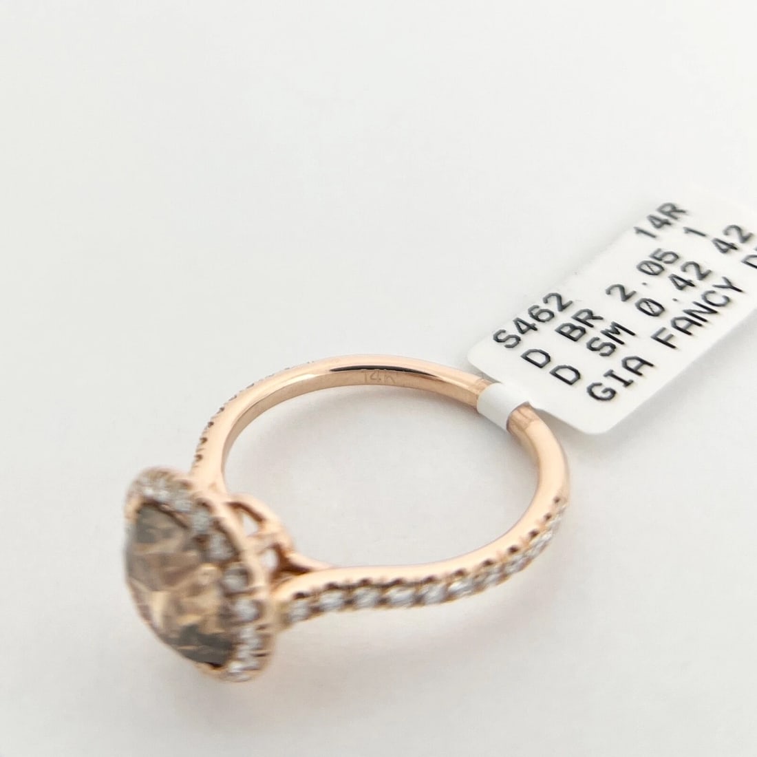 GIA Round Fancy Brown Diamond Halo Engagement Ring 14K Rose Gold 2.47 CTW - 10