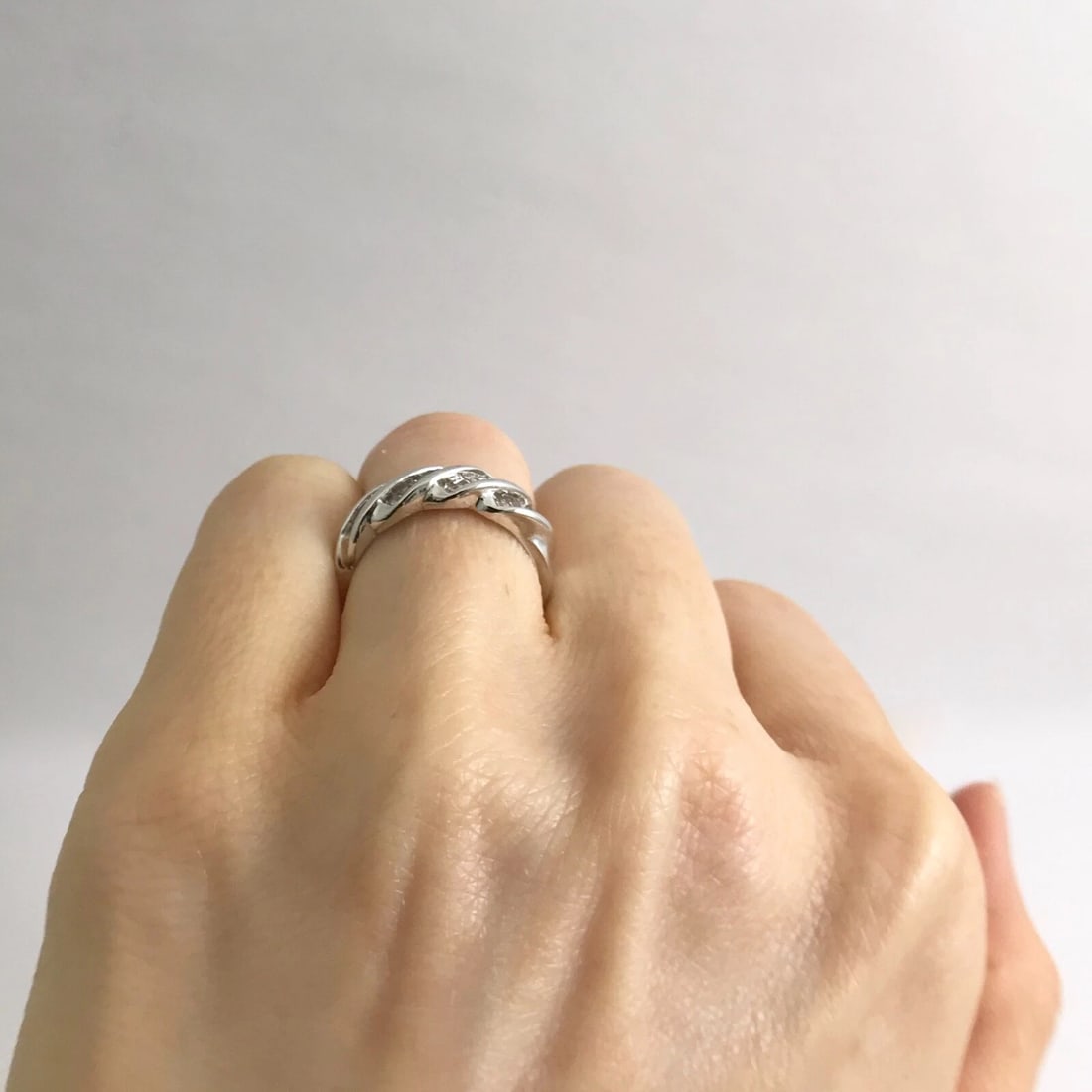 Baguette Diamond Slant Channel-Set Band Ring 14K White Gold, .44 CTW, 3.04 Grams - 6