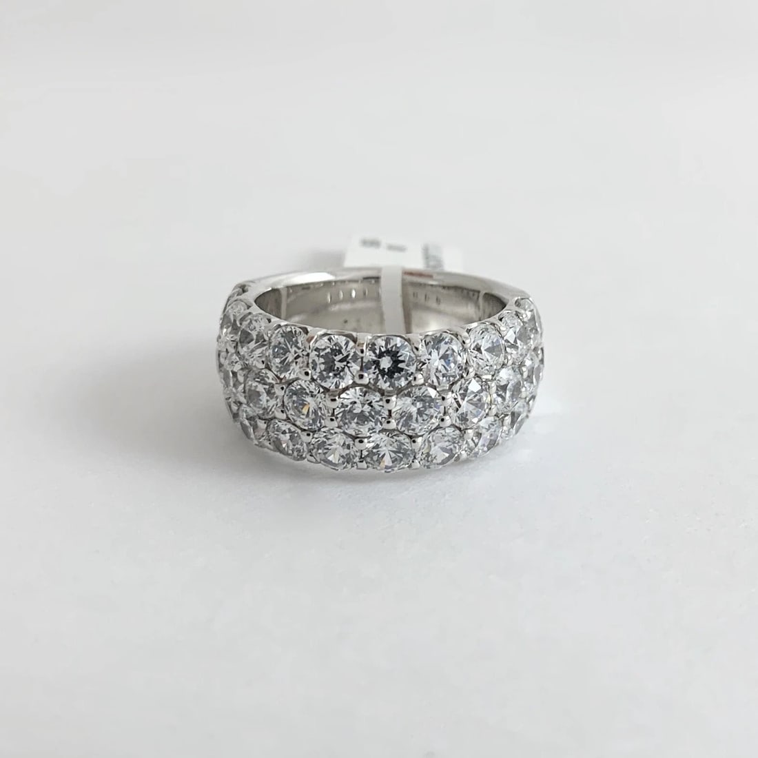 Wide CZ Cubic Zirconia Wedding Band Ring Sterling Silver 4.00 CTW, 9.89 Grams - 6