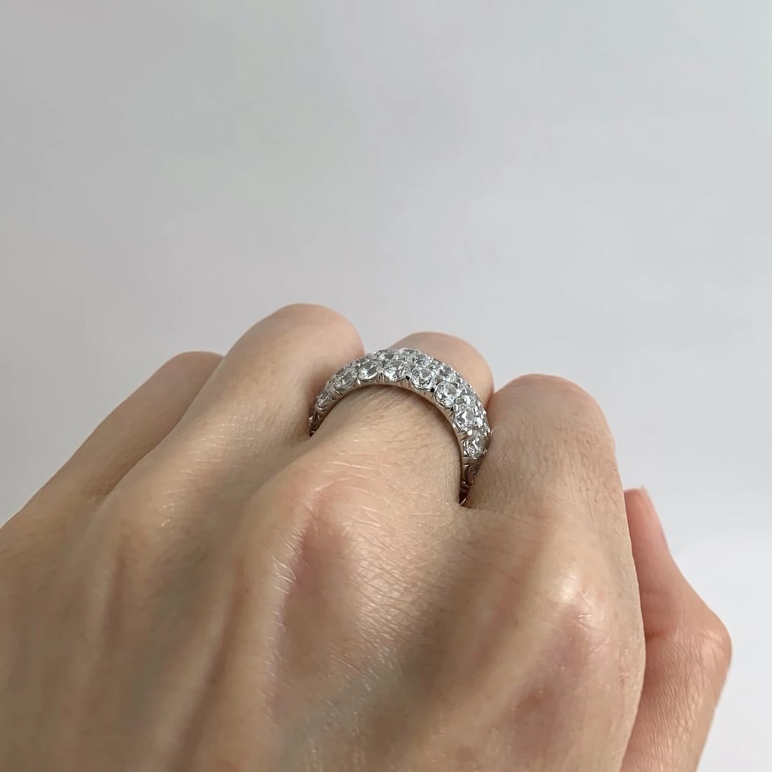 Wide CZ Cubic Zirconia Wedding Band Ring Sterling Silver 4.00 CTW, 9.72 Grams - 5