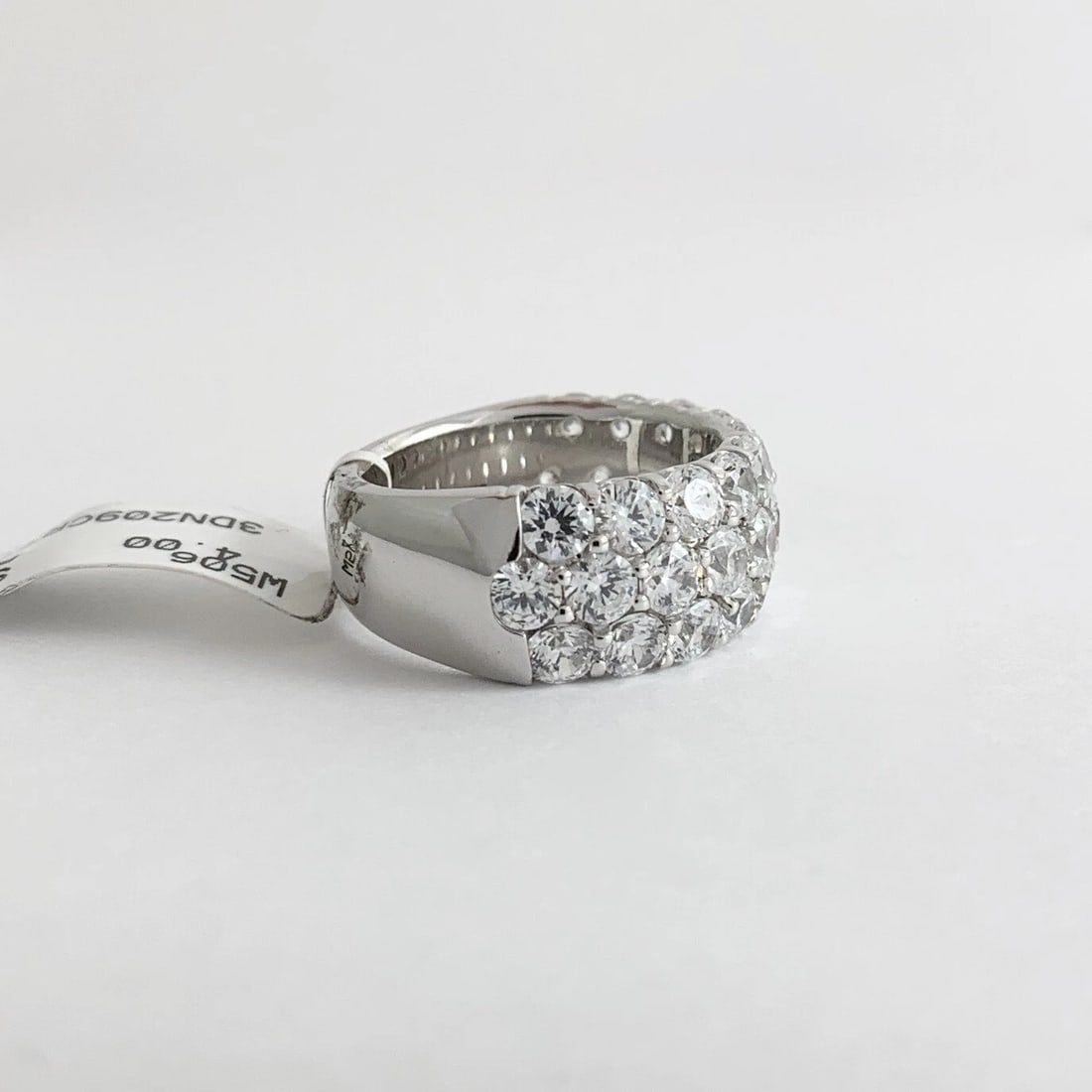 Wide CZ Cubic Zirconia Wedding Band Ring Sterling Silver 4.00 CTW, 9.72 Grams - 7