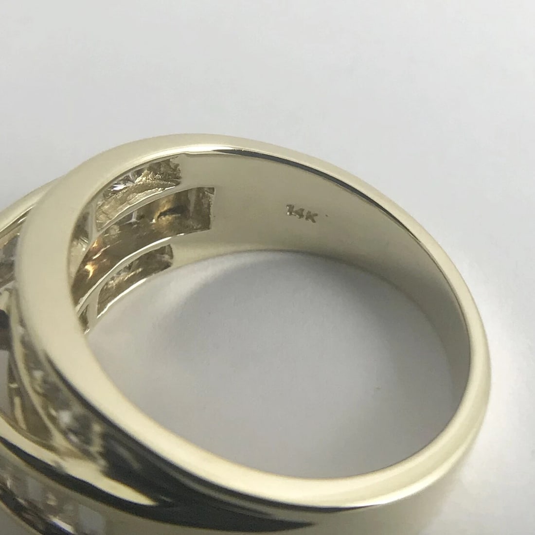 Wide Marquise Baguette Diamond Engagement Ring 14K Yellow Gold 1.35 CTW, 7.33 Gr - 12