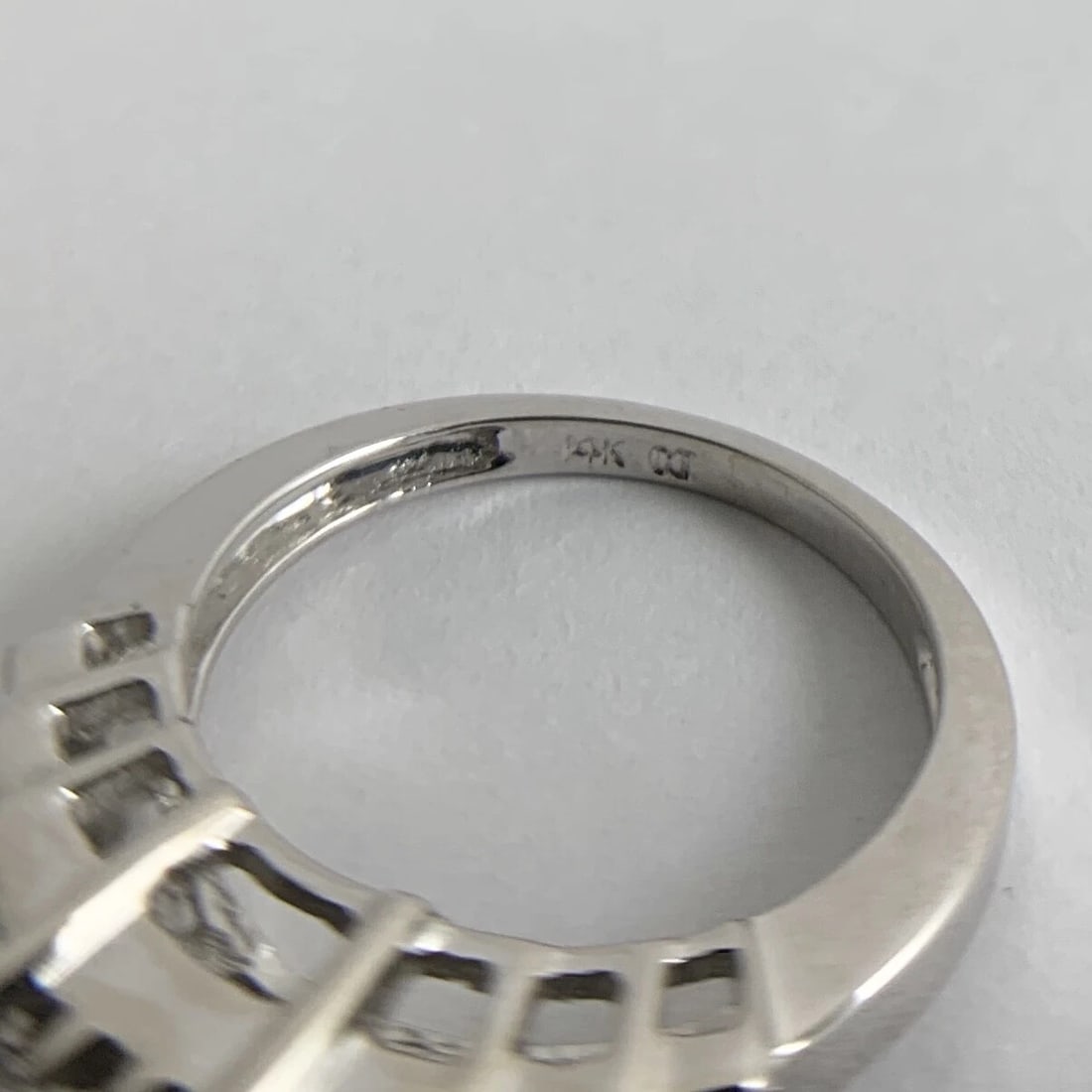 Princess Baguette Invisible Set Diamond Engagement Ring 14K White Gold, 3.24 Gr - 10