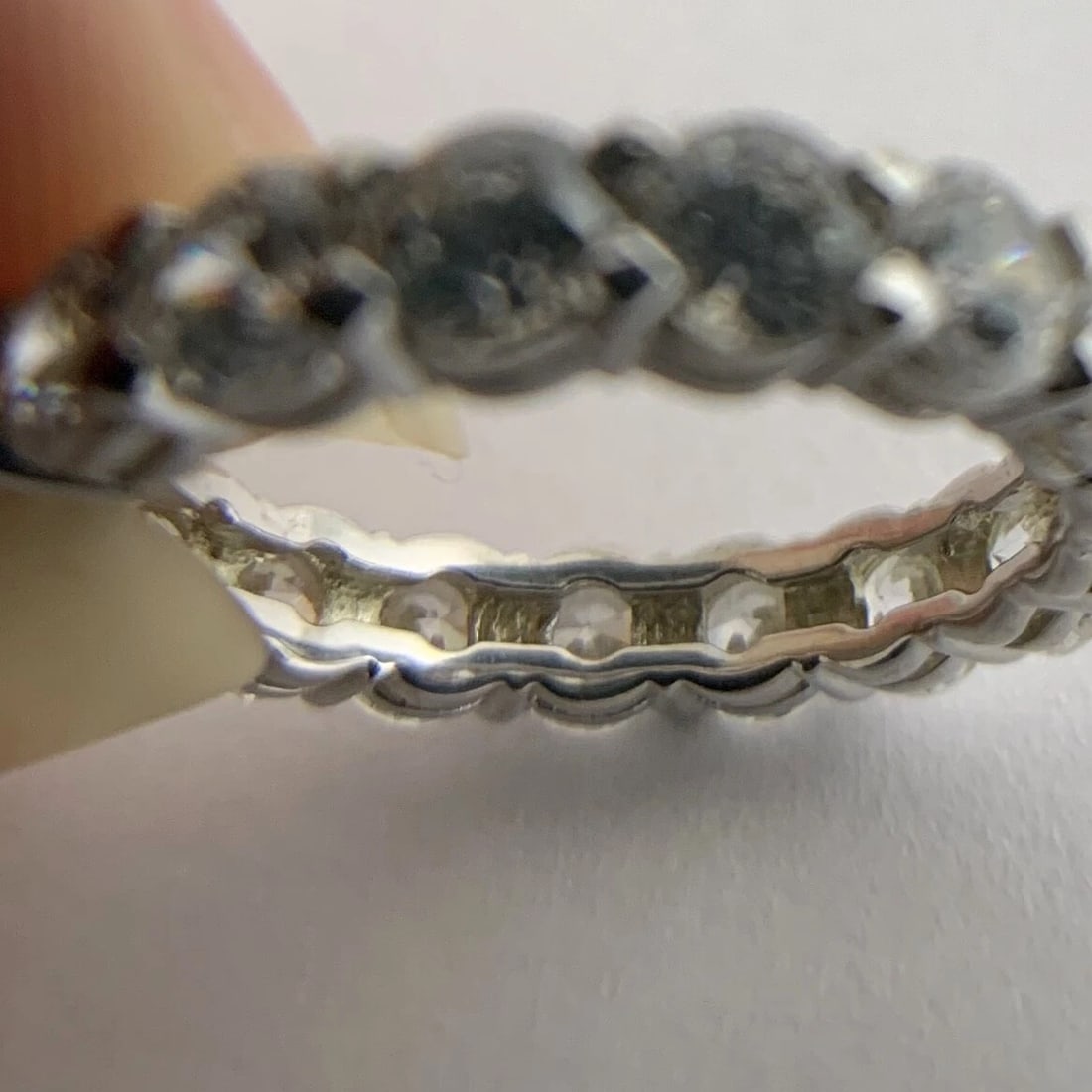 Round CZ Cubic Zirconia Eternity Wedding Band Ring 14K White Gold, 3.69 Grams - 8