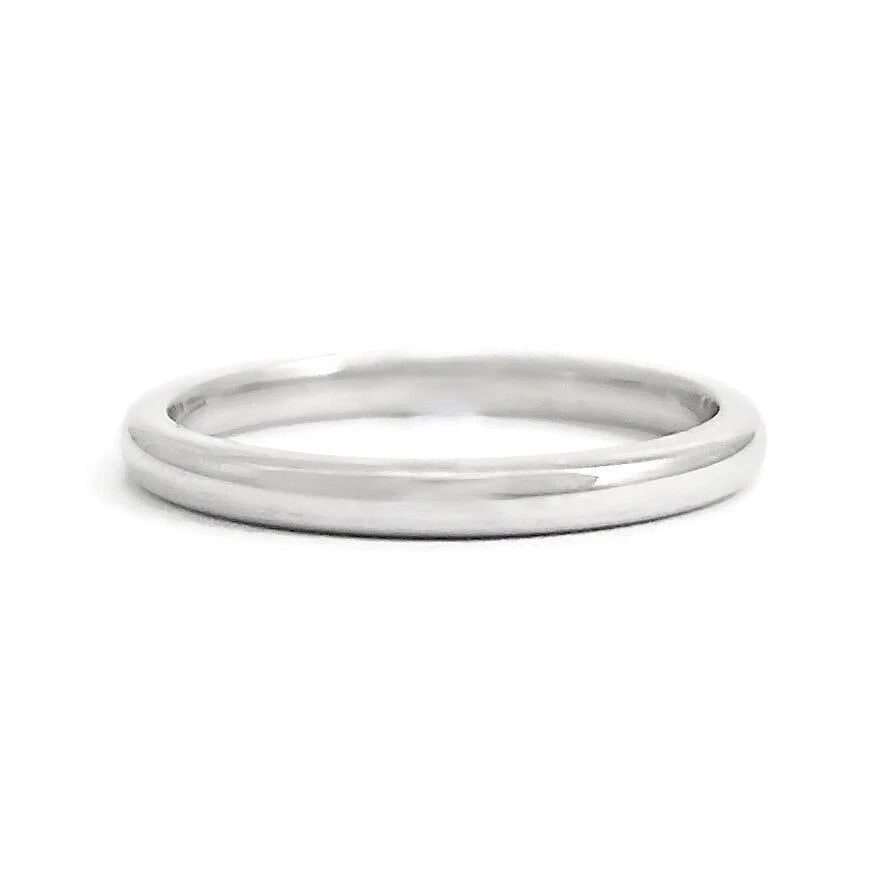 Thin Plain Classic Wedding Band Ring 14K White Gold, Size 6, 2 mm (1 of 7)