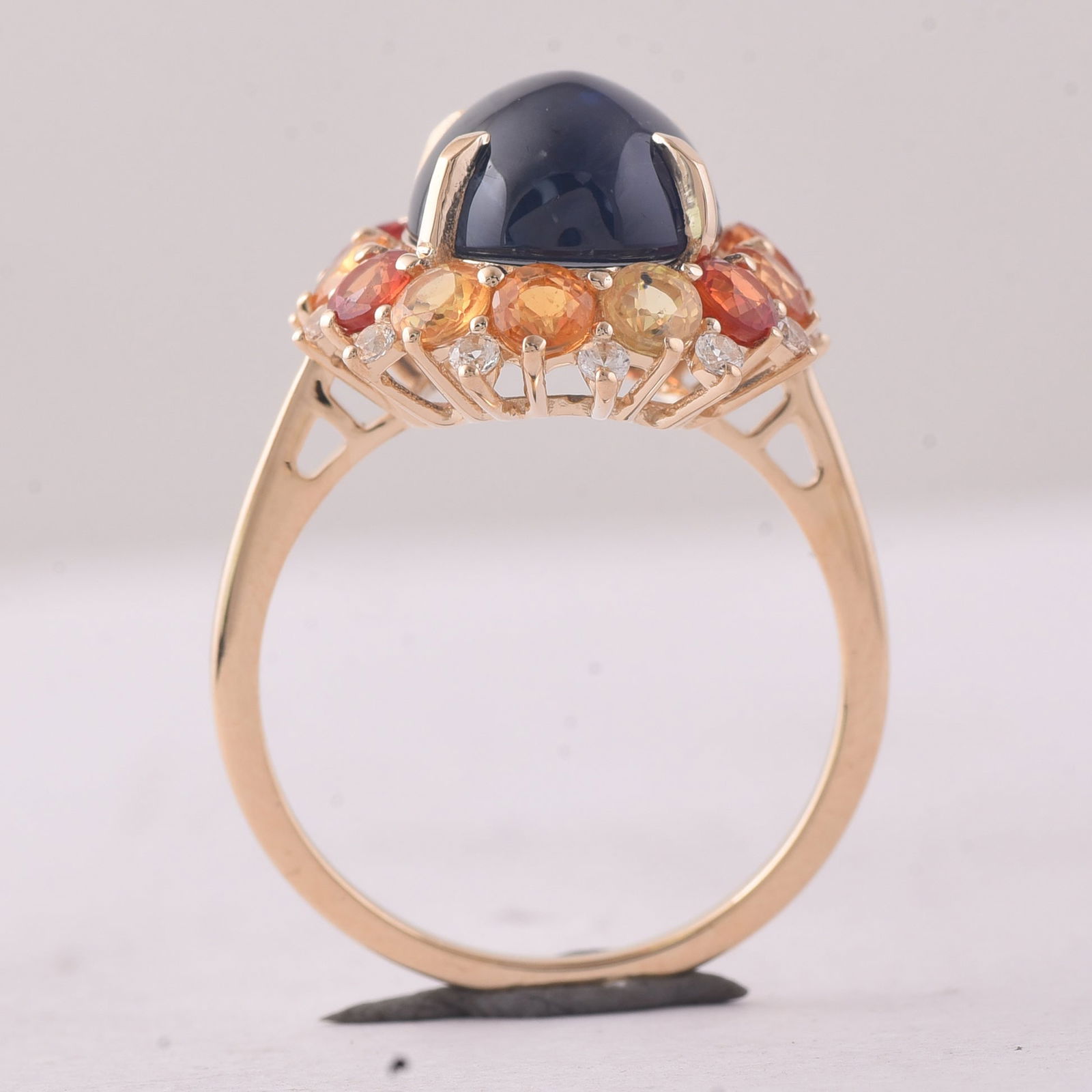 8.91 Ct Oval Sapphire 9K Gold Ring - 3