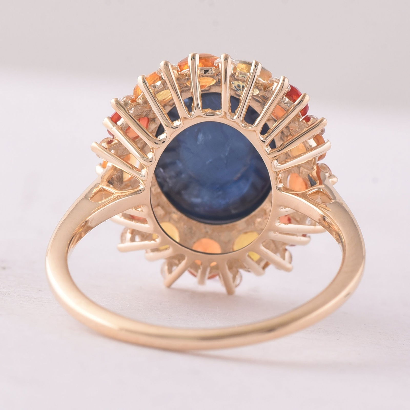 8.91 Ct Oval Sapphire 9K Gold Ring - 4