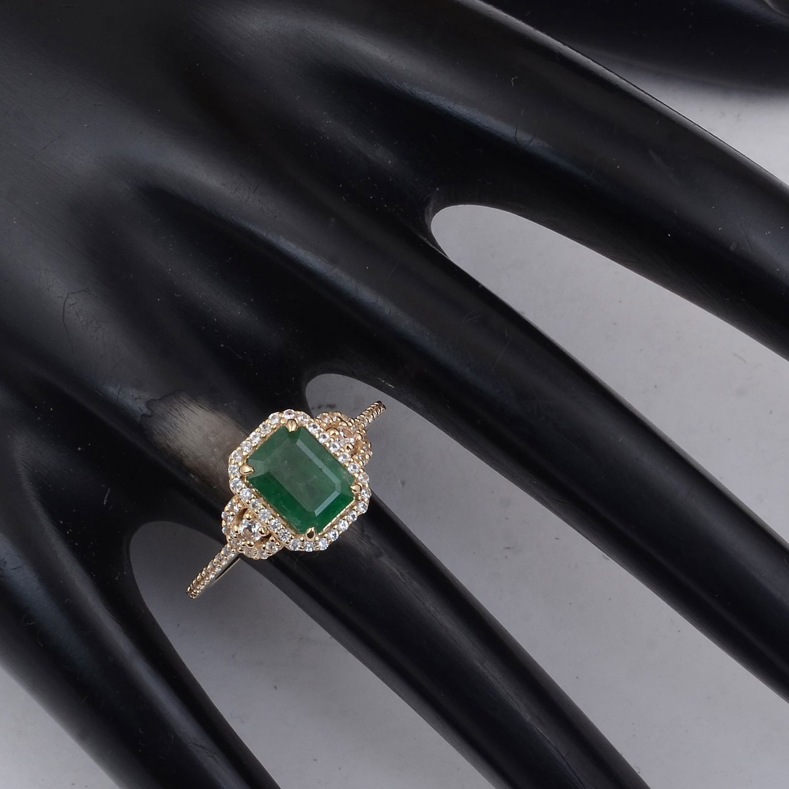 1.89 Ct Octagon Emerald 9K Gold Ring - 2