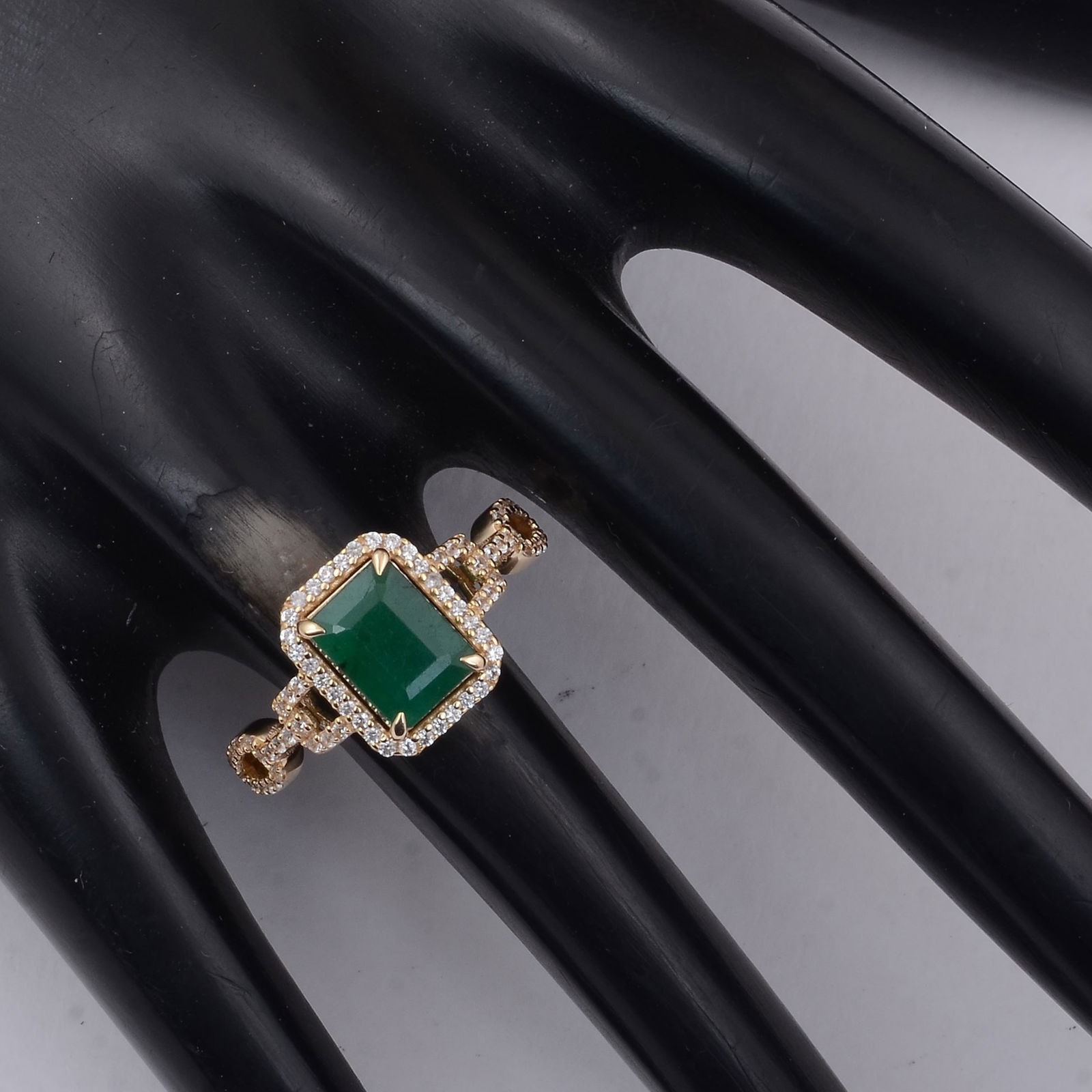 1.88 Ct Octagon Emerald 9K Gold Ring - 2