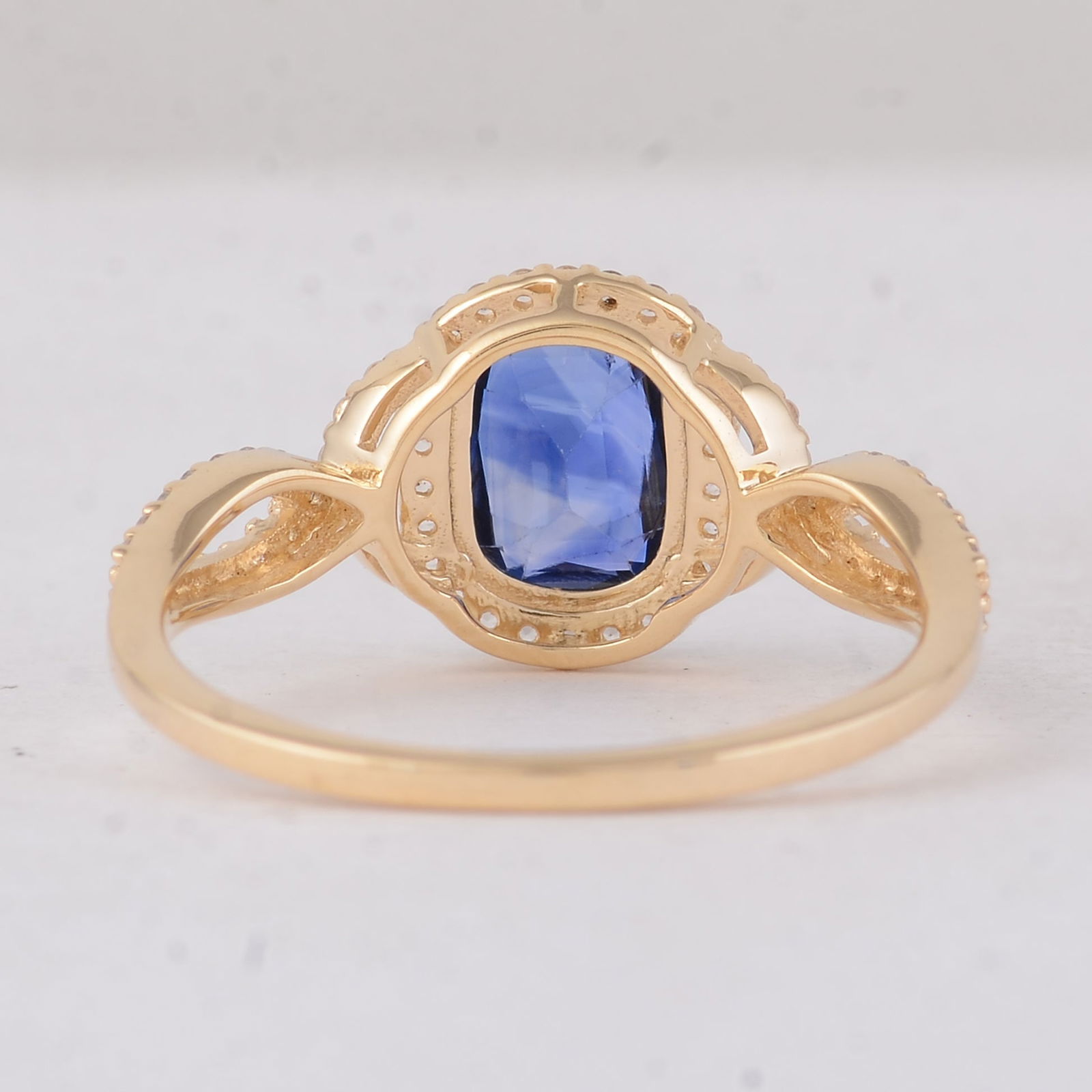 1.69 Ct Cushion Sapphire 9K Gold Ring - 3