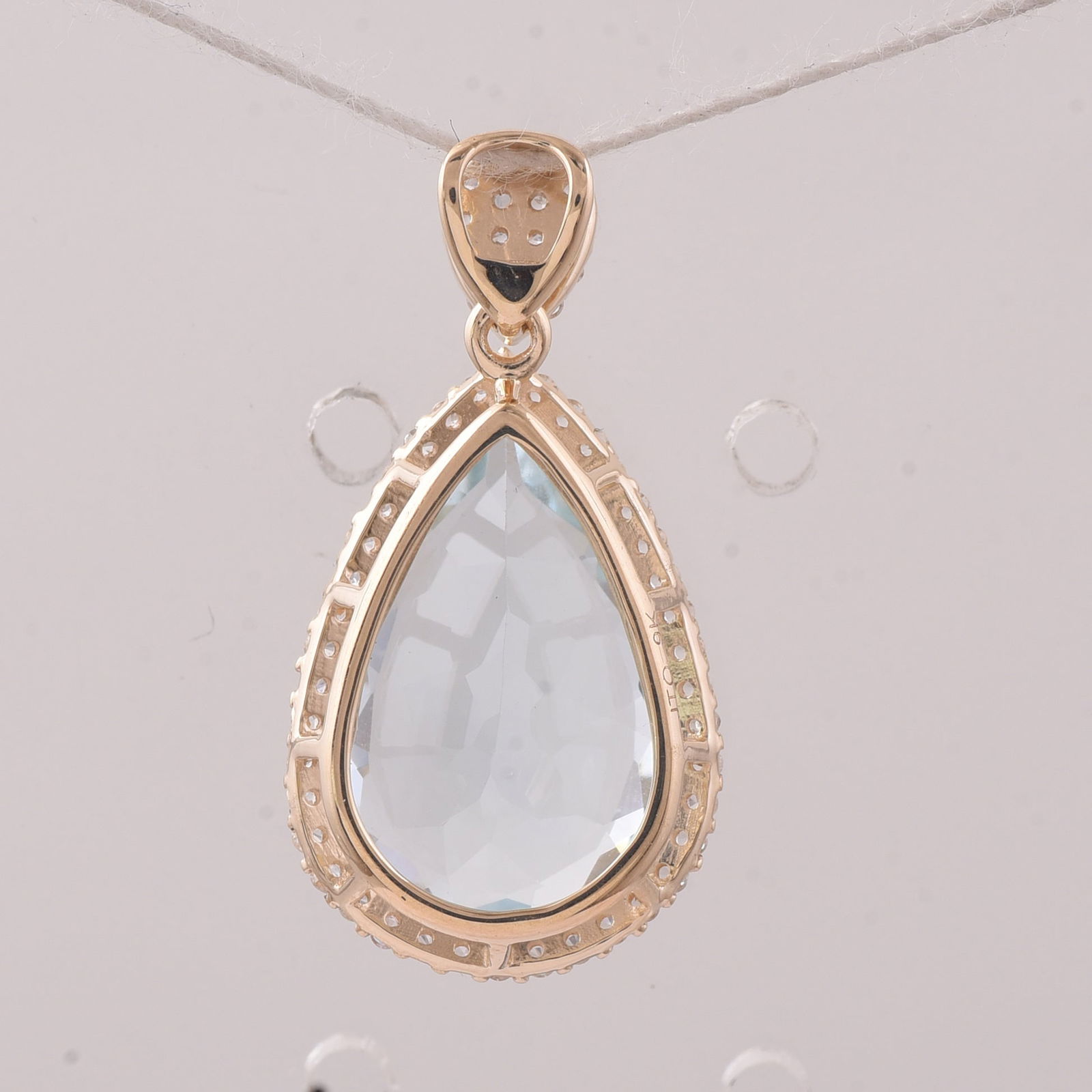 4.01 Ct Pear Aquamarine 9K Gold Pendant - 2