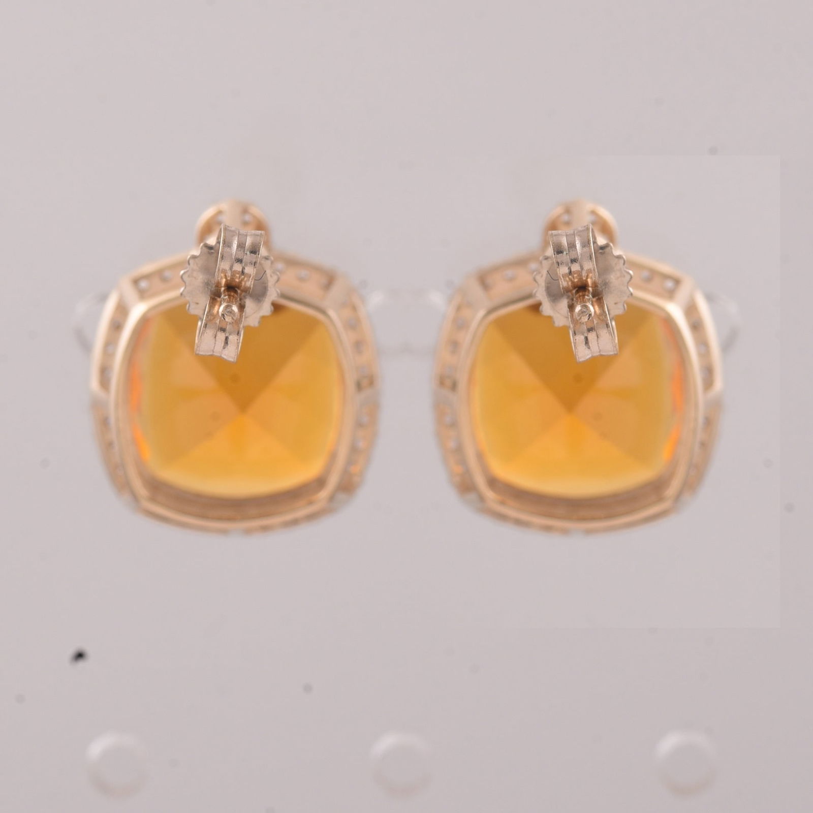 5.79 Ct Cushion Br.Opal 9K Gold Earrings - 3