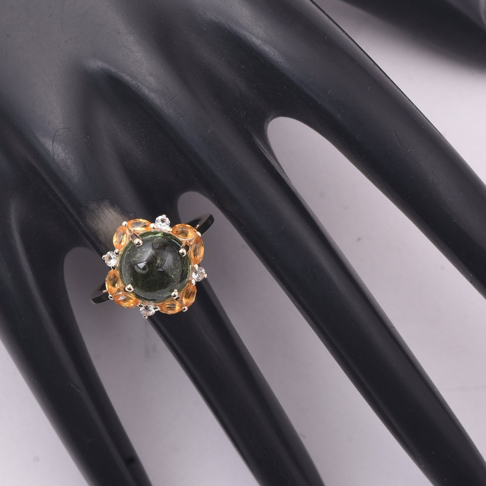 3.97 Ct Round Tourmaline 9K Gold Ring - 2