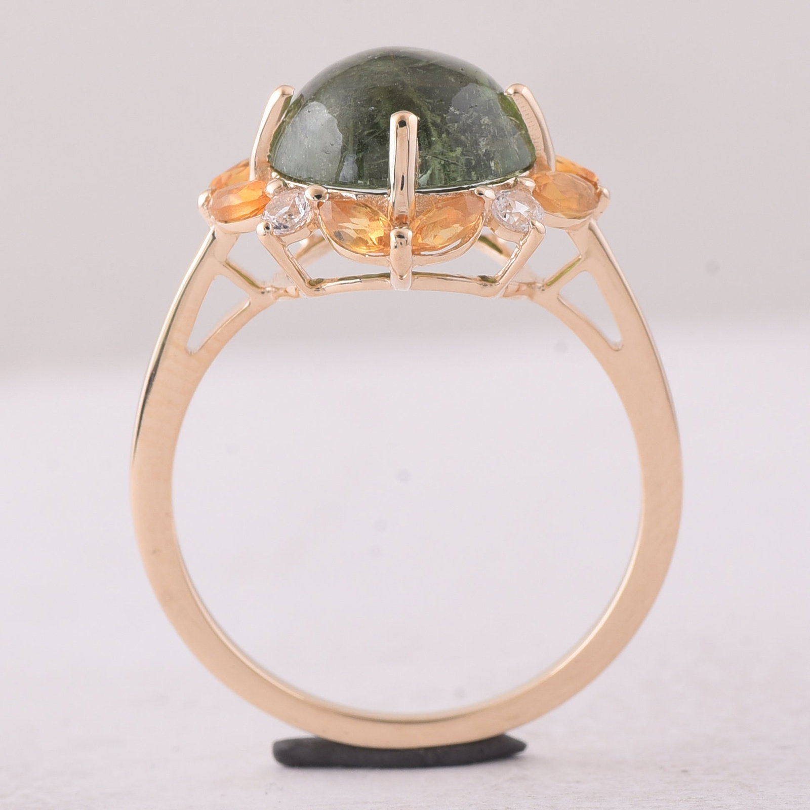 3.97 Ct Round Tourmaline 9K Gold Ring - 4