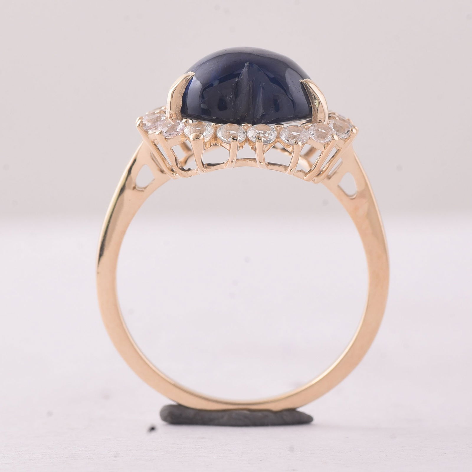 6.72 Ct Heart Sapphire 9K Gold Ring - 4