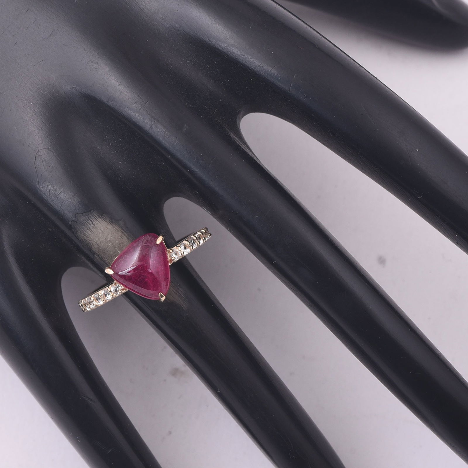 2.59 Ct Heart Tourmaline 9K Gold Ring - 2