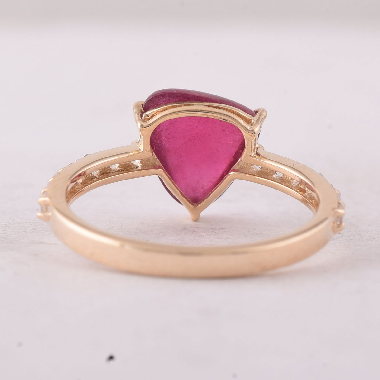 2.59 Ct Heart Tourmaline 9K Gold Ring - 4