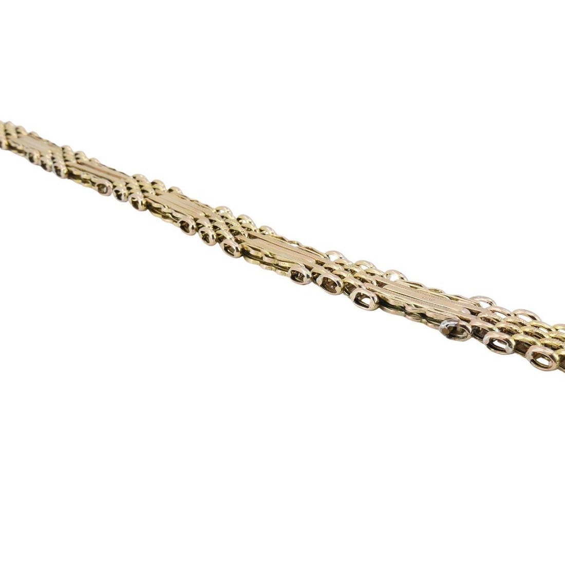 Victorian 9k Rose Gold Heart Padlock Bracelet - 12